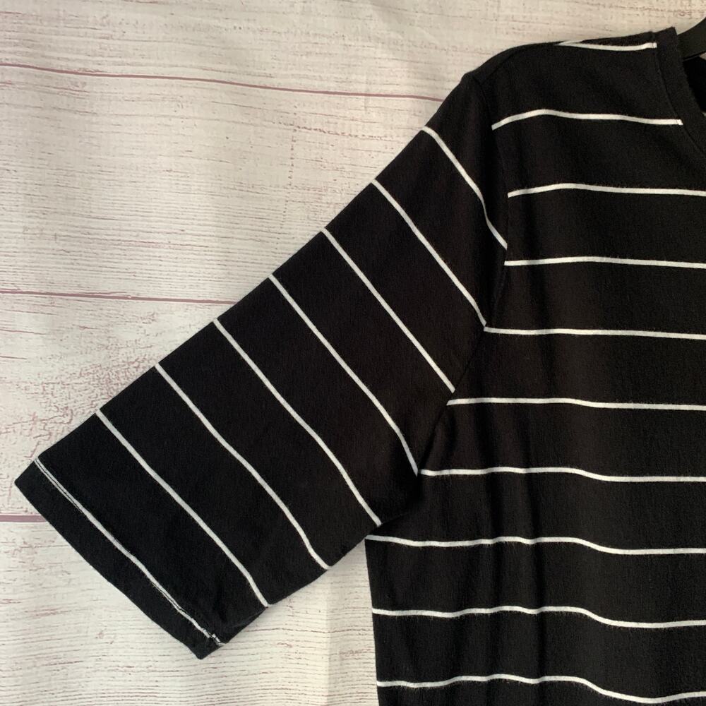 Who What Wear Women's Black and White Striped Shirt Cotton Blend Size XXL - Picture 4 of 16